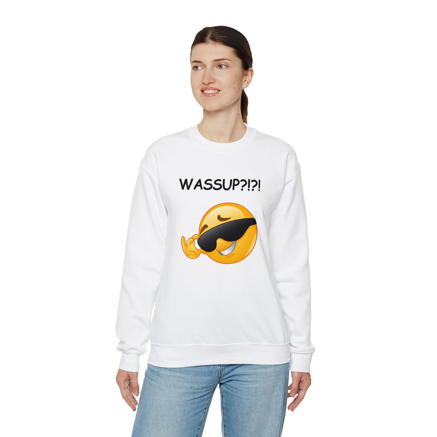 Unisex Wassap Emoji Crewneck Sweatshirt