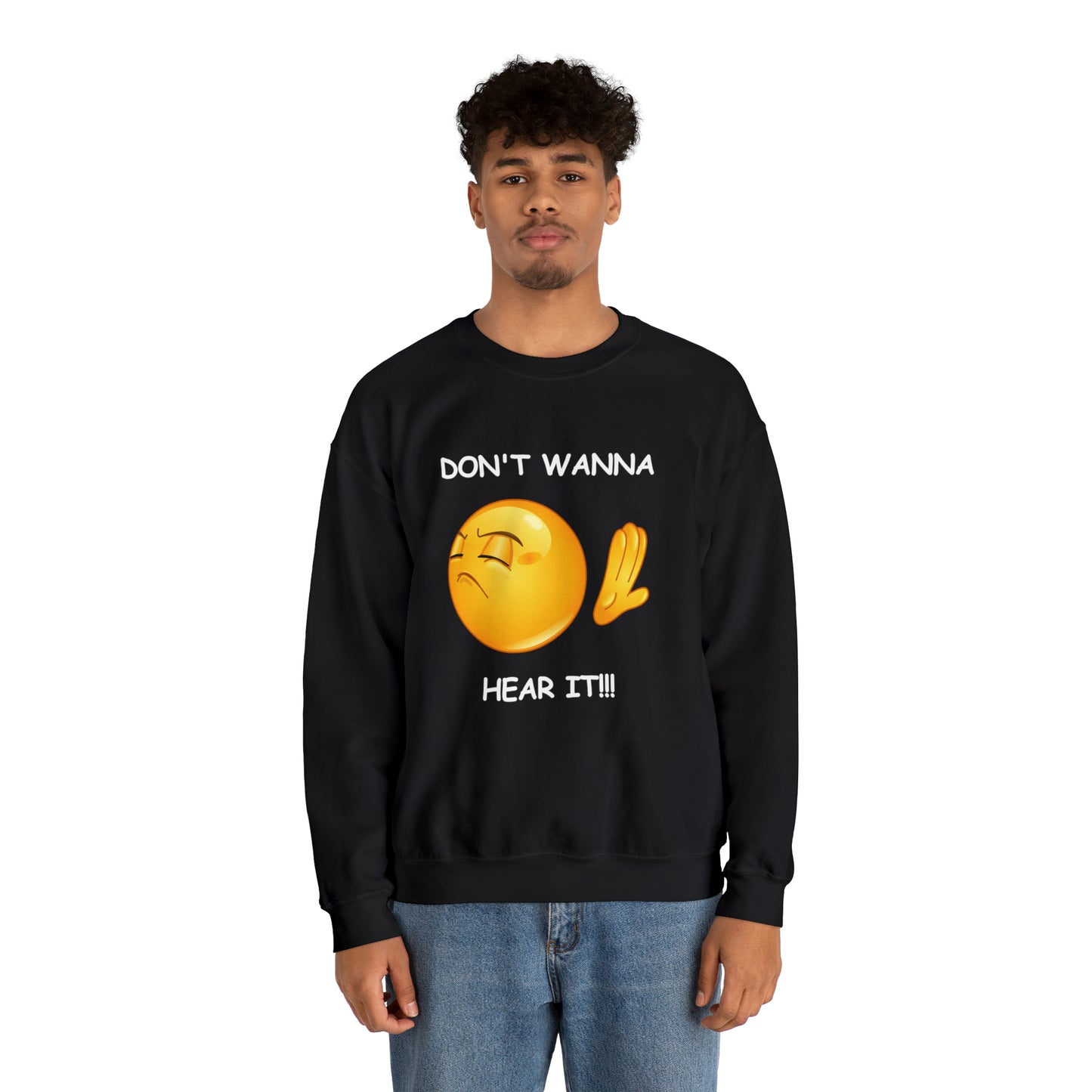 Unisex Don't Wanna Emoji Crewneck Sweatshirt