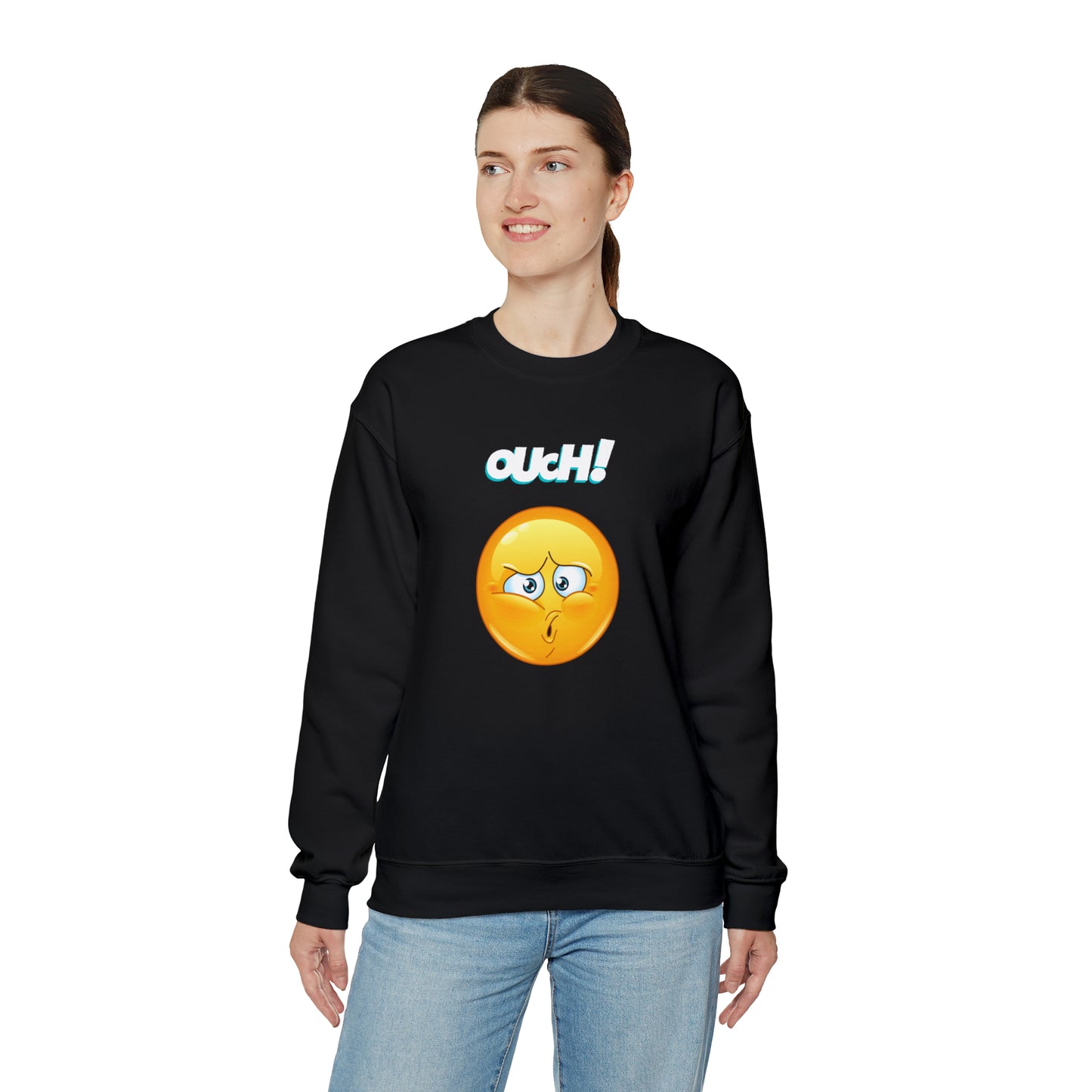 Unisex Ouch Emoji Crewneck Sweatshirt