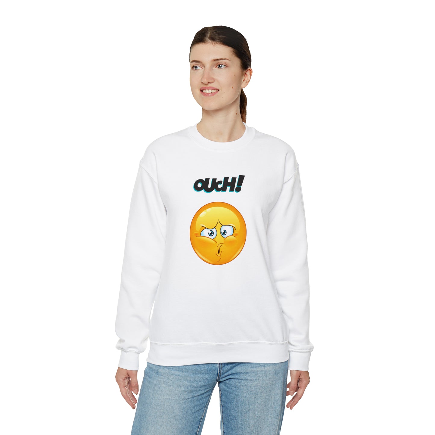 Unisex Ouch Emoji Crewneck Sweatshirt