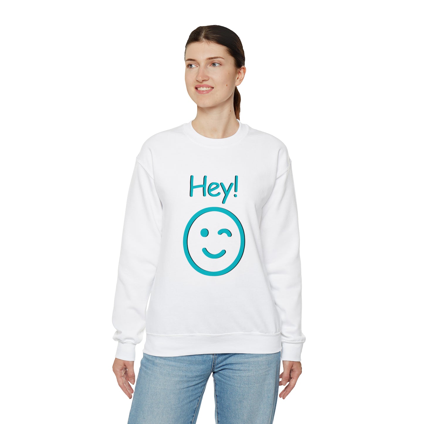 Unisex Hey Emoji Crewneck Sweatshirt