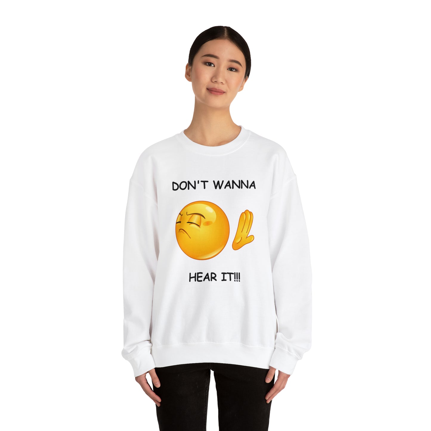 Unisex Don't Wanna Emoji Crewneck Sweatshirt