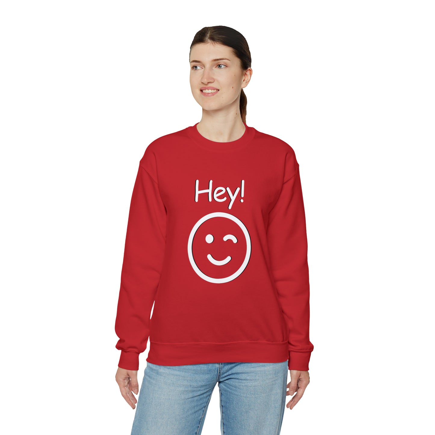 Unisex Hey Emoji Crewneck Sweatshirt